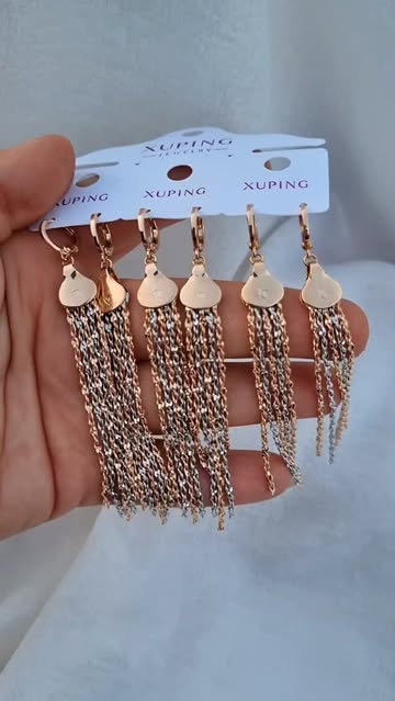 گوشواره برند ژوپینگ آبکاری طلا ضد حساسیت