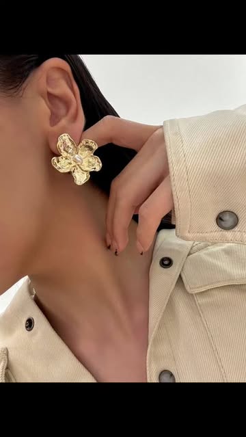 گوشواره جیگر رنگ ثابت ضد حساسیت